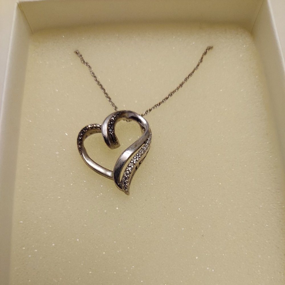 Kay Black Diamond Heart Necklace
